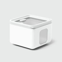 recipiente cuadrado para alimentos de polipropileno blanco - xs