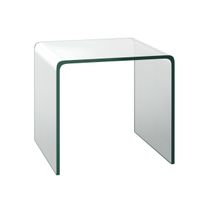 costway mesa de centro de vidrio templado con bordes en cascada y almohadilla antideslizante mesa auxiliar para salon dormitorio 45 x 45 x 41 cm