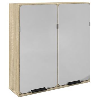 Mueble Espejo De Baño Madera Roble Sonoma 64,5x20x66,5 Cm Vidaxl