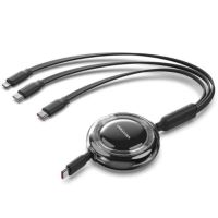 cable usb tipo-c retractil vention 3 en 1 100w 480mbps 11m negro