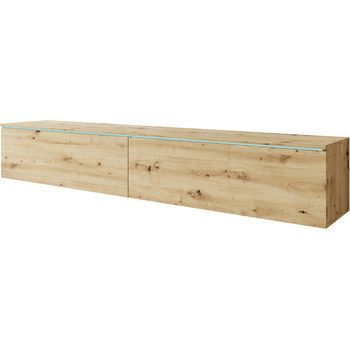 Mueble De Tv Lowboard D 180 Cm, Mueble De Televisión, Mueble De Salón, Sin Iluminación Led, Color Roble Artisan