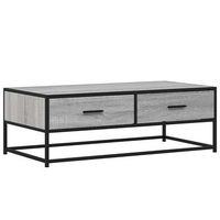 mesa de centrormesa auxiliarrmesita de centro madera ingenieria metal gris sonoma 100x50x35 cm