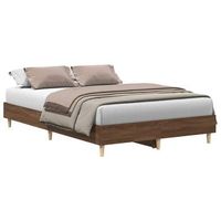 estructura de cama sin colchon marron roble 120x190 cm madera vidaxl