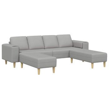 Sofá De Sala 3 Pcs Gris Nube 250 X 188 X 76 Cm Poliéster Vidaxl