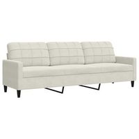 sofa de 3 plazas terciopelo color crema 210 cm vidaxl