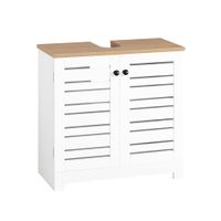 armario lavabo con 2 estantes y 2 puertas madera blanco
