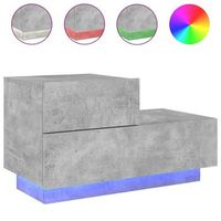 mesita de noche con luces led gris hormigon 70x36x405 cm vidaxl