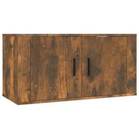 mueble tv de pared  mueble de salon  armario tv roble ahumado 80x345x40 cm