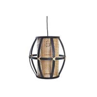 lampara techo bambu ratan 34x34x35 natural negro
