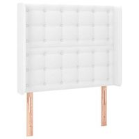 cabecero con orejas de cuero sintetico blanco 93x16x118128 cm vidaxl