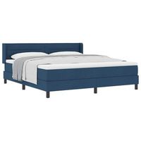 cama tipo box spring con cabecera manual azul 200 x 180 cm tela vidaxl