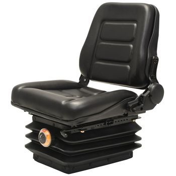 Asiento De Tractor Con Suspensión Respaldo Ajustable Negro Vidaxl