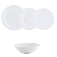 vajilla porcelana 19 piezas - 6 personas quid basic - blanco apto microondas