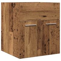 mueble de bano  armario de lavabo madera de ingenieria envejecida 41x385x46 cm