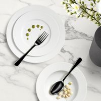 servicio de vajilla de 18 piezas porcelana blanco