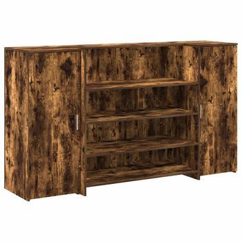 Mostrador De Recepción Roble Ahumado 180x50x103,5 Cm Vidaxl