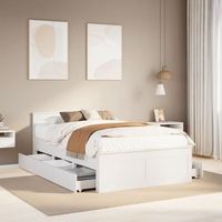 cama de matrimonio  cama de adulto  cama con cabecero sin colchon madera maciza blanca 120x190 cm cfw323874