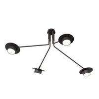 lampara de techo tevra negro 4 luces