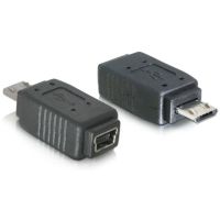 adaptador delock usb micro-b macho a mini usb 5-pin hembra negro