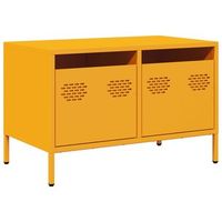 mueble tv acero laminado en frio amarillo mostaza 68x39x435 cm vidaxl