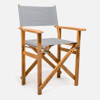 business  pleasure table height directors chair - laurens navy stripe