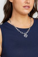 collar de cadena plateada con eslabones rectangulares