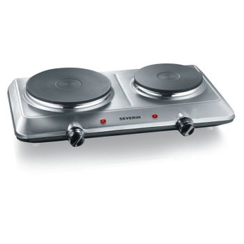 Severin DK 1014 Hornillo de Mesa Portátil 2 Fuegos Acero Inoxidable Pulido 2500W