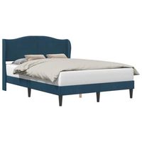 estructura de cama con cabecera azul 140 x 200 cm terciopelo vidaxl