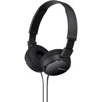 sony mdr-zx110 - auriculares cerrados sobre la oreja diadema  almohadillas comodas  jack 35 mm - color negro