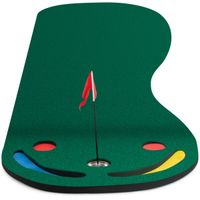 costway juego de equipo de entrenamiento de golf con 3 tazas de putt bandera cubiertas para practica de putt para hogar oficina 300 x 96 cm