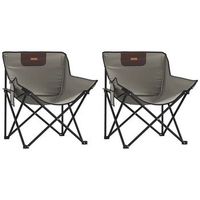 sillas de camping con bolsillo plegables 2 unidades gris cfw166392