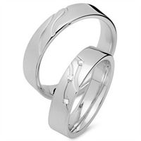 alianzas 14 quilates oro blanco 3 diamantes