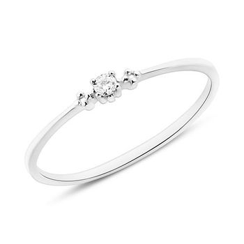 Anillo de diamantes para mujer en oro blanco 14 quilates