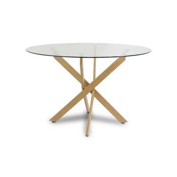 Mesa Redonda De Cristal Templado 120cm Dt. Comedor O Cocina, Cambria