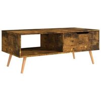 mesa de cafe - mesa de centro madera ingenieria roble ahumado 100x495x43 cm
