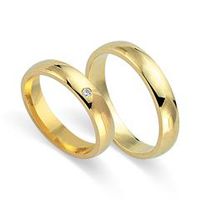alianzas 8 quilates oro amarillo con diamante