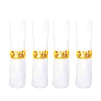 anillos de servilleta de trenza dorados - set de 4