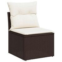sofa de jardin  sofa de exterior sin reposabrazos con cojines ratan pe marron