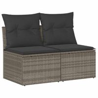 set sofas jardin y cojines 4 piezas ratan sintetico acacia gris