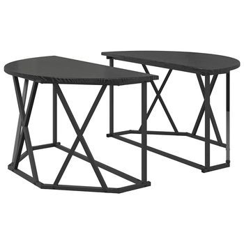 Mesa De Centro 80x80x42 Cm Acero - Negro