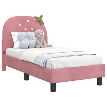 Cama Individual | Cama Para Adulto | Estructura De Cama Para Niños Pequeños Con Cabecera 70 X 140 Cm