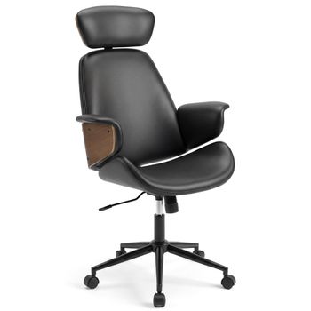 Costway Silla Oficina Ergonomica Respaldo Inclinable 122° Reposabrazos Soporte Lumbar Ruedas Altura Ajustable Estudio Negro