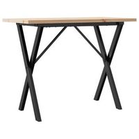 mesa de comedor - mesa de cocina marco x madera maciza pino acero 100x50x755 cm