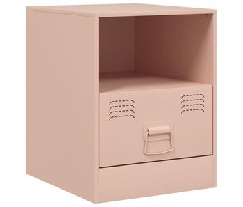 Vidaxl mesita de noche acero rosa 34,5x39x44 cm