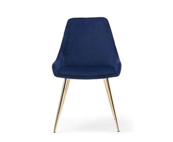 Ex-display Set of TWO Fern Blue Velvet Dining Chairs
