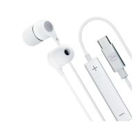 auriculares 3mk wired usb-c con microfono control de volumen y resistencia al sudor blancos