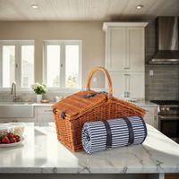 cesta de picnic con manta y zona de frio 46 x 30 x 435 cm marron