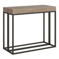 consola extensible 90x40196 cm efecto madera roble natural hierro