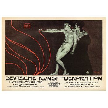Legendarte - Cartel Publicitario Vintage Deutsche Kunst Und Dekoration - Cuadro Lienzo, Impresión Digital Cm. 50x70