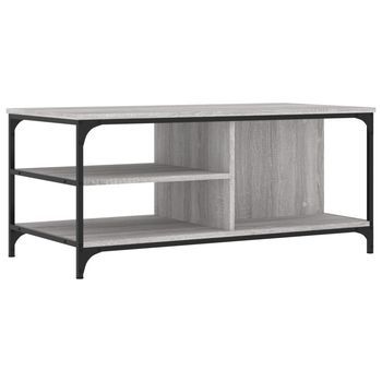 Mesa De Centro Madera Contrachapada Gris Sonoma 100x50x45 Cm Vidaxl
